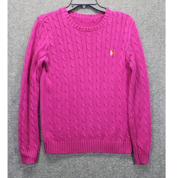 Ralph Lauren Sweaters - Ralph Lauren Cable Knit Sweater Pink XL Cotton
